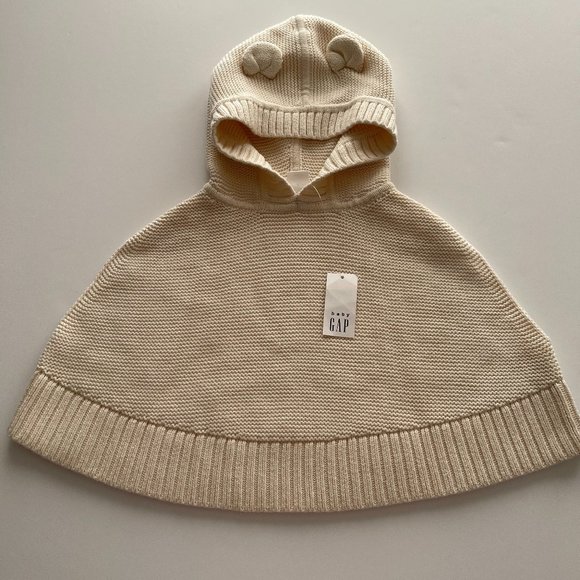 GAP Other - BABY GAP Knit Capelet poncho with cute Ears, 12 - 18 months, new with tags